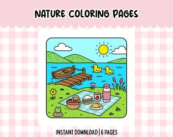 Nature Coloring Pages for Kids and Adults Relaxing Nature and Scenery Coloring Pages Printable Coloring Pages