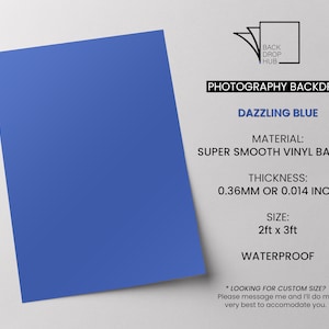 Dazzling Blue Photography Backdrop, Blue Backdrop, Product Lay Flat Background, Food Photography Backdrop, Photography Tabletop Backdrop