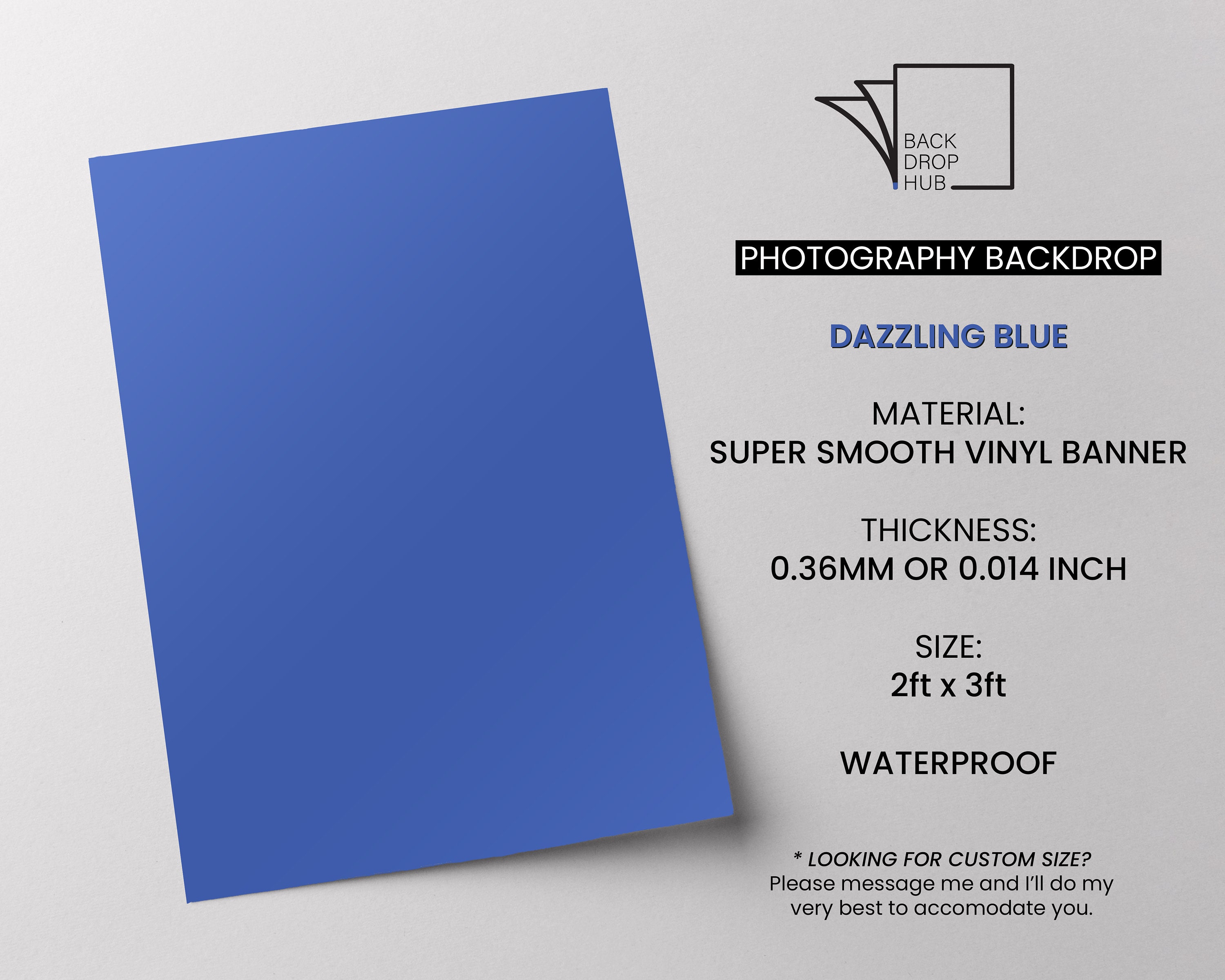Dazzling Blue Photography Backdrop, Blue Backdrop, Product Lay Flat Background, Food Photography Backdrop, Photography Tabletop Backdrop