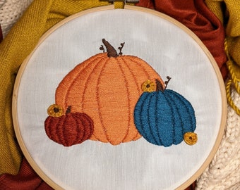 Pumpkin Embroidery Pattern; Beginner Friendly Pattern; Easy Pattern; Fall Embroidery