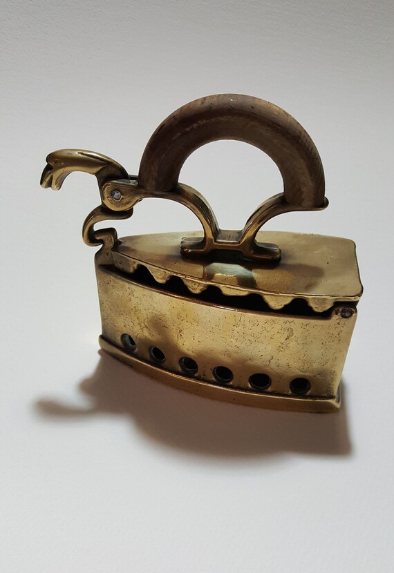 Brass Coal Iron in Great Vintage Antique Condition Etsy
