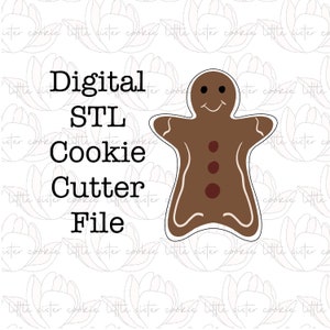 STL FILE ONLY Gingerbread man Christmas cookie cutter