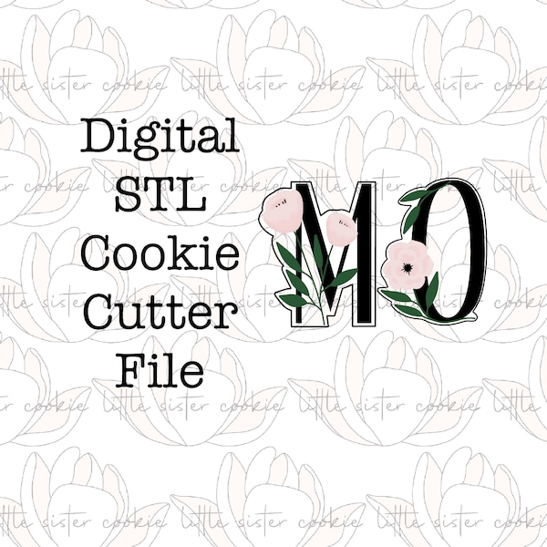 STL FILE ONLY Floral mo cookie cutters / Mom cookie cutters / Mother’s Day / 2022 /2 cookie cutters