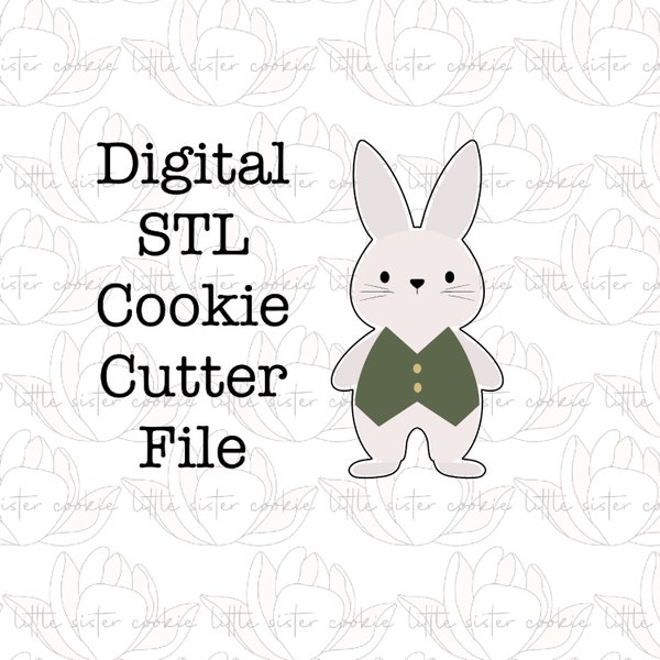 STL FILE ONLY Harold the bunny, cookie cutter / Easter 2022