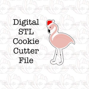 STL FILE ONLY Standing Santa flamingo / Christmas cookie cutter