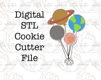 STL FILE ONLY Space Balloons Keksausstecher