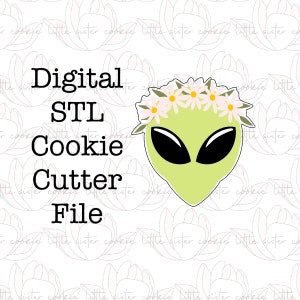 STL FILE ONLY Floral alien cookie cutter / Halloween cookie cutter