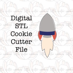 STL FILE ONLY Rocket cookie cutter