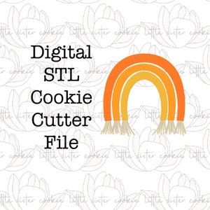 STL FILE ONLY Boho macrame rainbow cookie cutter