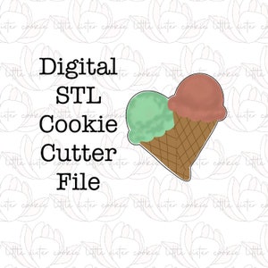 STL FILE ONLY Double Ice Cream Cone Keksausstecher