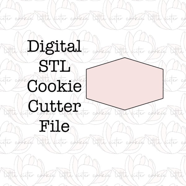 STL FILE ONLY Stretched hexagon cookie cutter / cookie cutter plaque / geometric