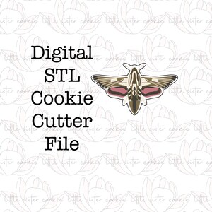 STL FILE ONLY White Lined Sphinx Moth Cookie Cutter