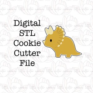 STL FILE ONLY Triceratops Cookie Cutter