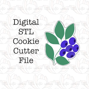 STL FILE ONLY Blueberry cookie cutter