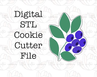STL FILE ONLY Blueberry cookie cutter
