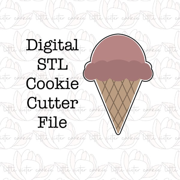 STL FILE ONLY Ice cream cone cookie cutter