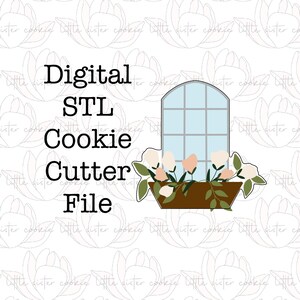 STL FILE ONLY Floral Window box cookie cutter