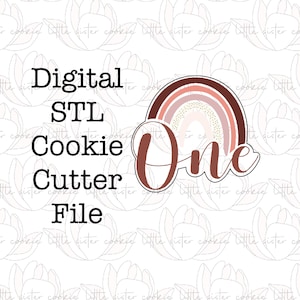 STL FILE ONLY Number one rainbow cookie cutter / number cutter / boho rainbow / rainbow cookie cutter