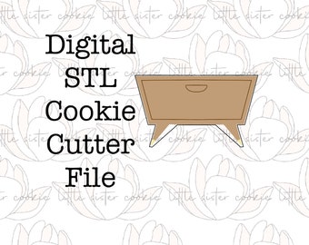 STL FILE ONLY Mesa de estilo retro / estuche de registro / mesa de centro