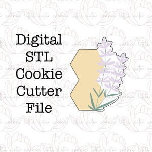 STL FILE ONLY Stacked hexagon with lavender cookie cutter