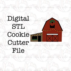 STL FILE ONLY Tree barn Christmas cookie cutter / farm cookie cutter / rustic christmas / 2020