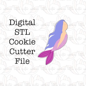 STL FILE ONLY Young Mermaid cookie cutter