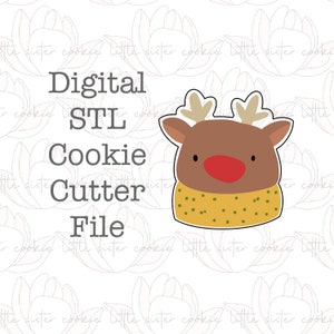 STL FILE ONLY Reindeer With Scarf