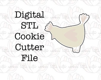 STL FILE ONLY Bent over chicken cookie cutter