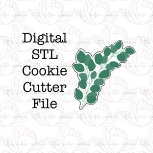 STL FILE ONLY Eukalyptus Keksausstecher / Floraler Keksausstecher / Greenery Cutter