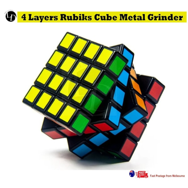 Rubiks Cube Tobacco Grinder 4 layers Herb Grinder Metal Zinc Alloy Magnetic Tobacco Herb Spice Smoke Crusher Hand Muller Gift Xmas Christmas