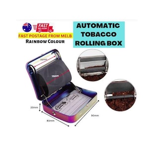 RAINBOW Colore - Metallo Automatico Sigaretta Tabacco Rollatore Roll Macchina Scatola Caso Maker Tin Sigaretta Rollatore Fumo Regalo Natale Natale
