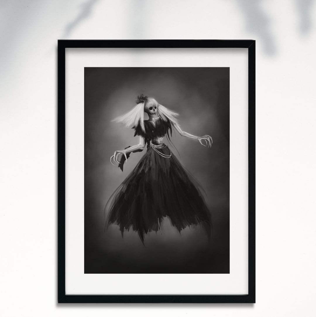 Ghost Wall Art, Ghost Painting, Demon Art, Pagan Decor, Folklore Wall