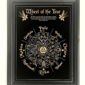 Sabbats Calendar - Wheel of the Year - fine art print - Altar Decor for Witches