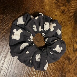 Arctic Animals Extra Large Polar Bear Charcoal Grey Scrunchie