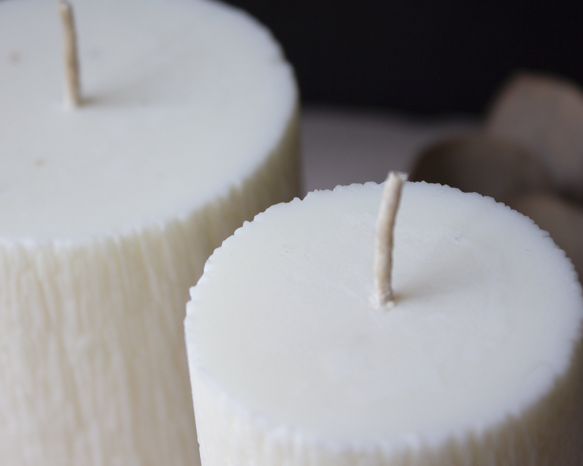 Soy Pillar Candles Rustic Textured. White Unscented Eco Candle. Etsy