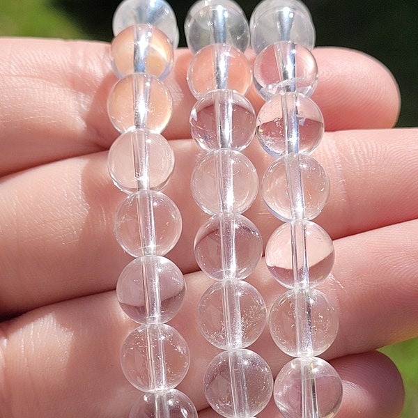 8mm Clear Quartz Crystal Bracelet: AAA Quality & Handmade by Eclectic Beings