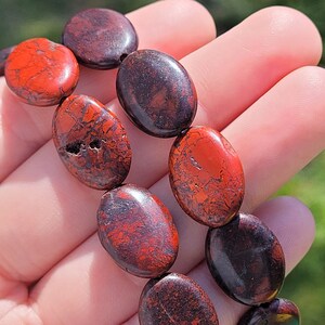 Oval Brecciated Red Jasper Handmade Bracelet: Vitality, Focus, & Grounding