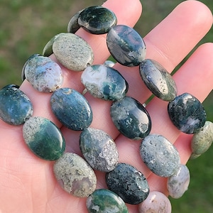 Oval Moss Agate Handmade Bracelets: New Beginnings, Growth, & Abundance