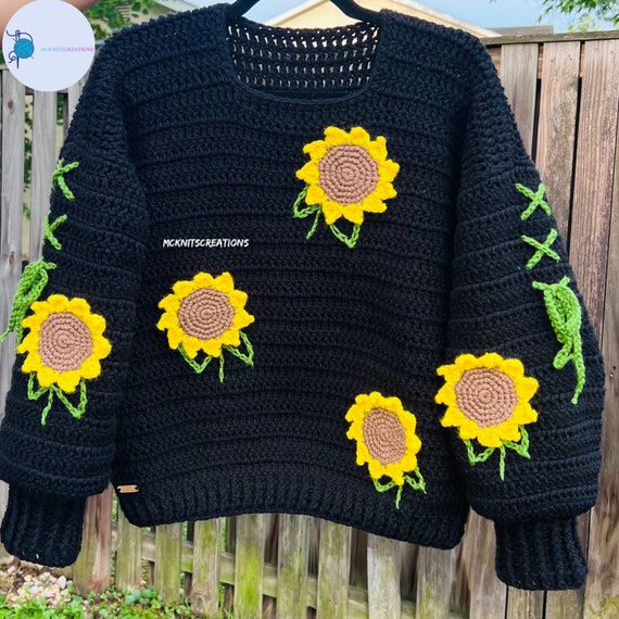 Crochet Sunflower Sweater -mcknitscreations - Etsy