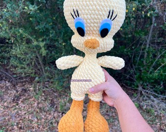 Tweety Bird gehaakt plusie, handgemaakte cadeaus, gehaakte cadeaus