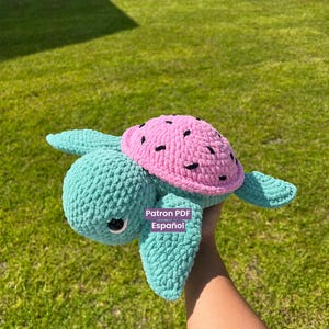 PDF Tortuga Sandia Patron Español,Tortuga Tejida Patron,Pdf Turtle Crochet Pattern