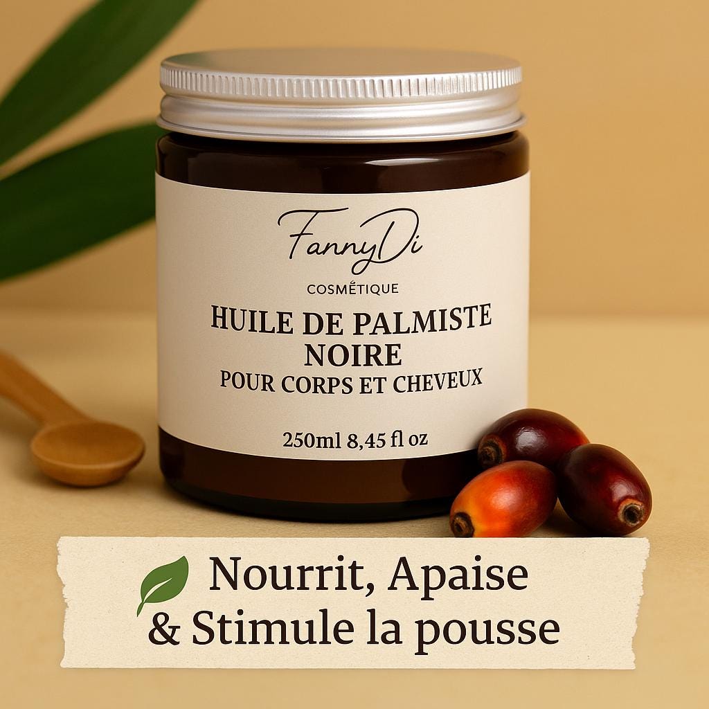 Huile De Palmiste Noire Pure Concentrée - 200 Ml, Soin Corps Et Cheveux, Fabrication France