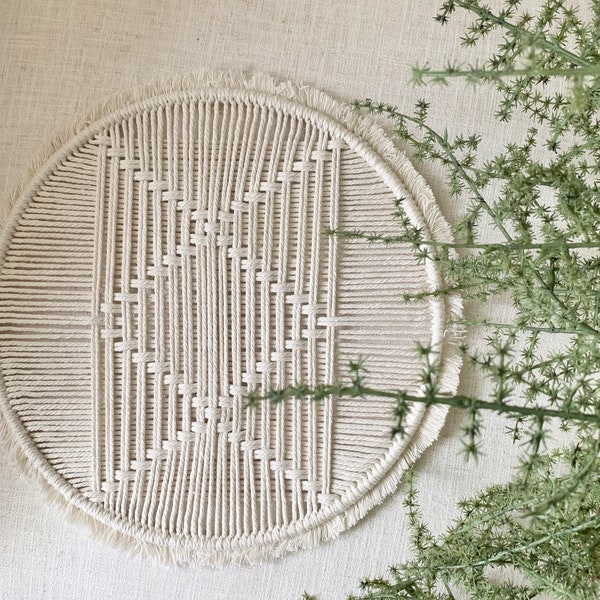 Neutral Wall Hanging | Circular | 12 Inch Hoop | Best Gift Idea | Simple Design | Minimal Style | Home Decor | Cream | Abstract | Modern