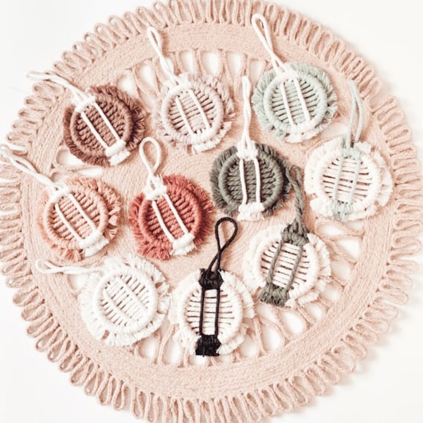 Bohemian Keychain - Mini Wall Hanging Decoration - Macrame - Key Charm - Circle Art- Bridesmaid Gifts- For Her - Mini Hangings - Handwoven