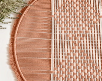 Blush Pink Hoop Wall Hanging | Light Rust | Modern Decoration for your Home | Gift Idea for Her | Fiber Art | Macrame Cotton Cord |Handwoven