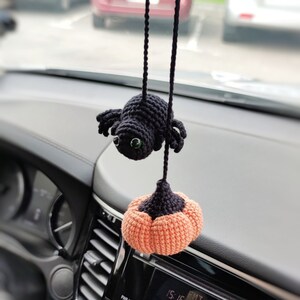 halloween car accessory | halloween car decor | car mirror hanging pumpkin | fall car decor | pumpkin car accessory | halloween car charm