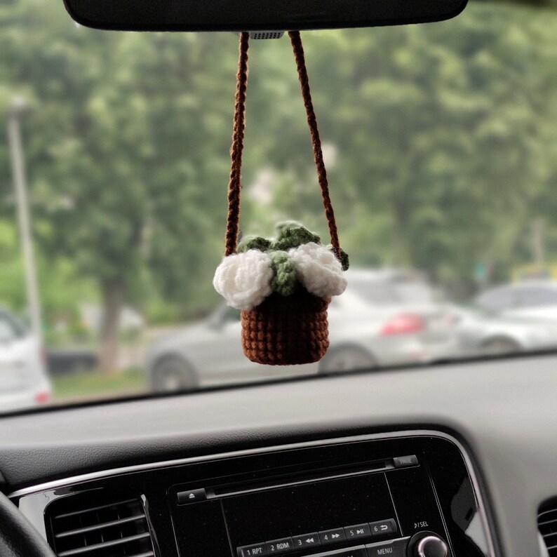 Car Mirror Hanging Flower Bouquet Cute Car Accessories for Etsy