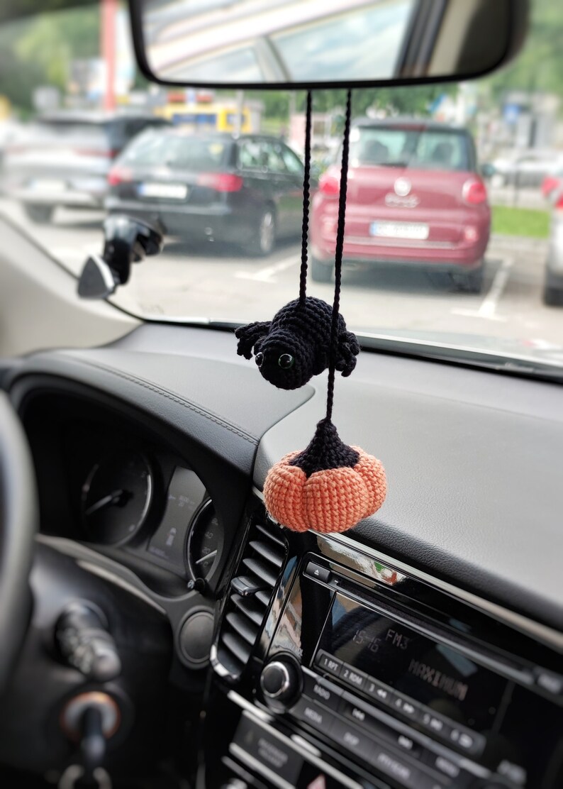 Halloween Car Accessories Tiny Spider and Pampkin Car Etsy