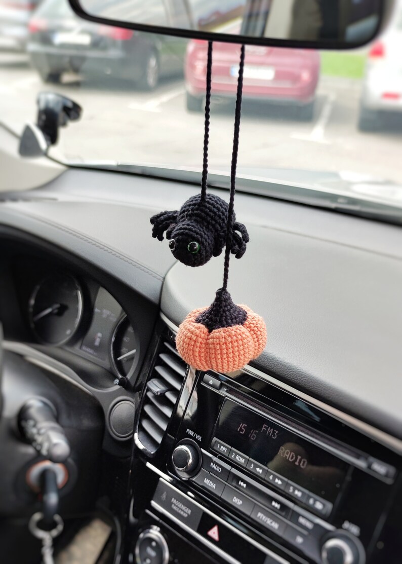 Halloween Car Accessories Tiny Spider and Pampkin Car Etsy