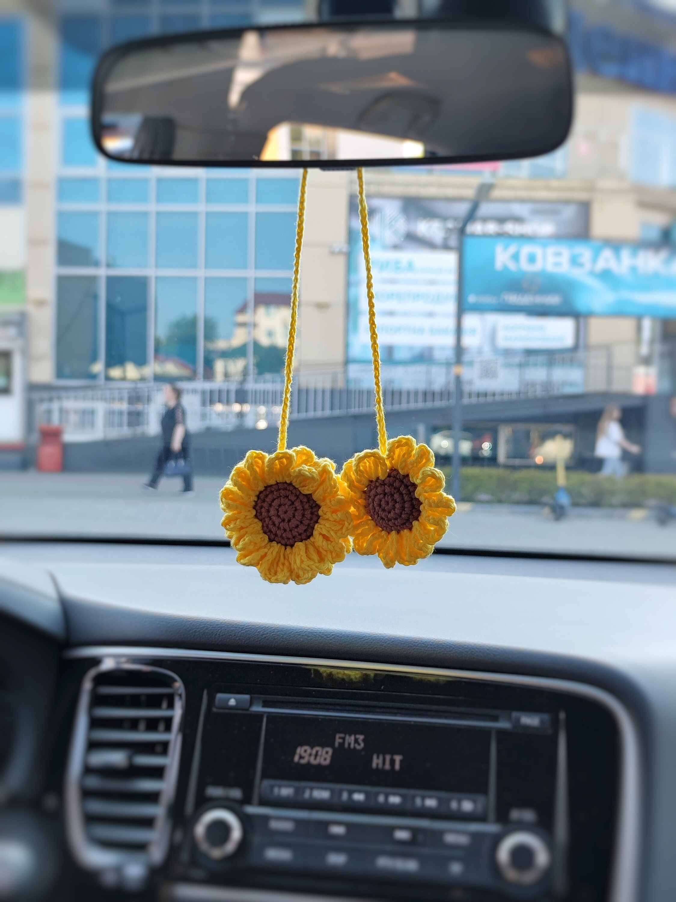 Girly Car Decor Cute Car Accessory SUNFLOWER Car Charm Car Etsy UK